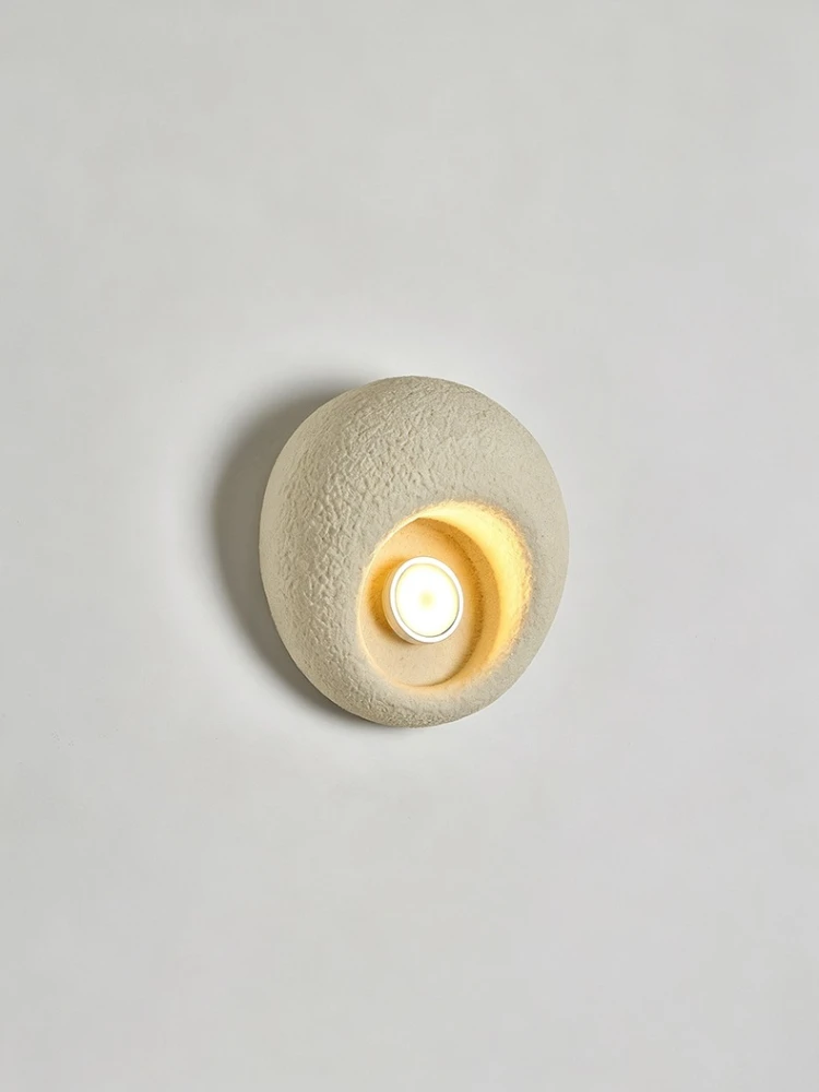 Nordic Resin Wall Lamp Japanese Wabi Sabi Style Hallway Aisle light Circular Bar Cafe Creamy Wall Light Bedside Light Home Decor