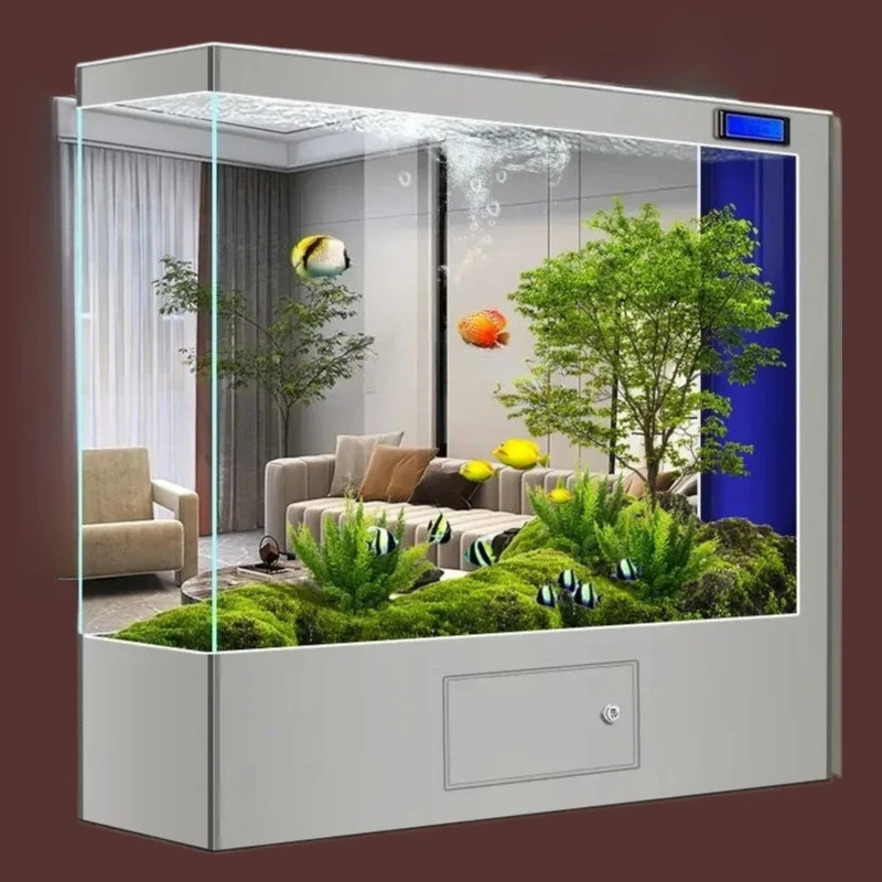 

AAMedium и большой автоматический циркуляционный фильтр, бесшумный трехсторонний ультрабелый стеклянный новый аквариум для аквариума