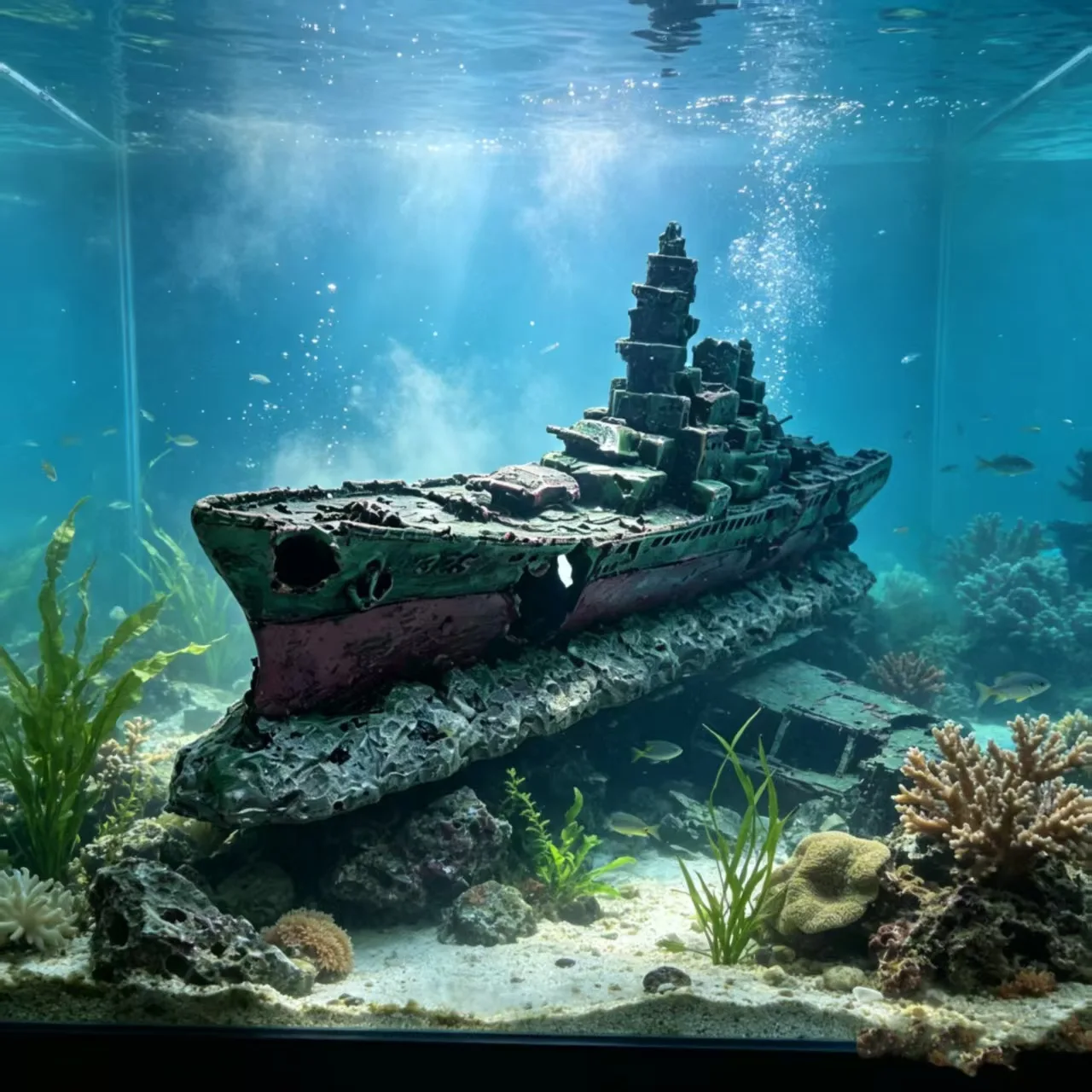 Aquarium Decoration Simulated Pirate Hollow Resin Shipwreck Pirate Ship Fish Tank Decor Ship Model Ornament Resin Aquarium Decor