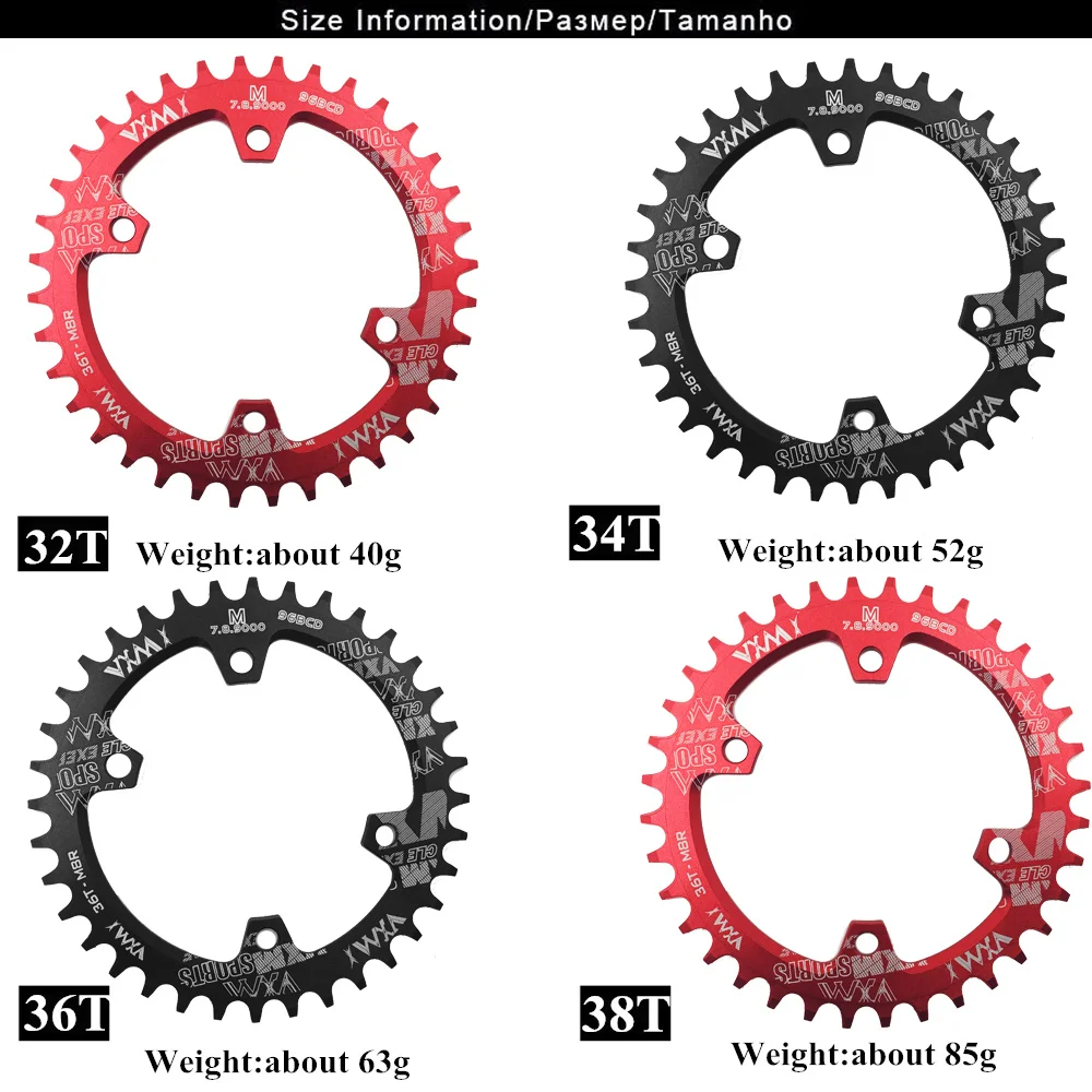 Mtb Crankset Single Crown 30 32 34 36 38 Teeth Bcd 96 Asymmetrical Chainring Narrow Wide Star Mountain Bike Monoplates M8000