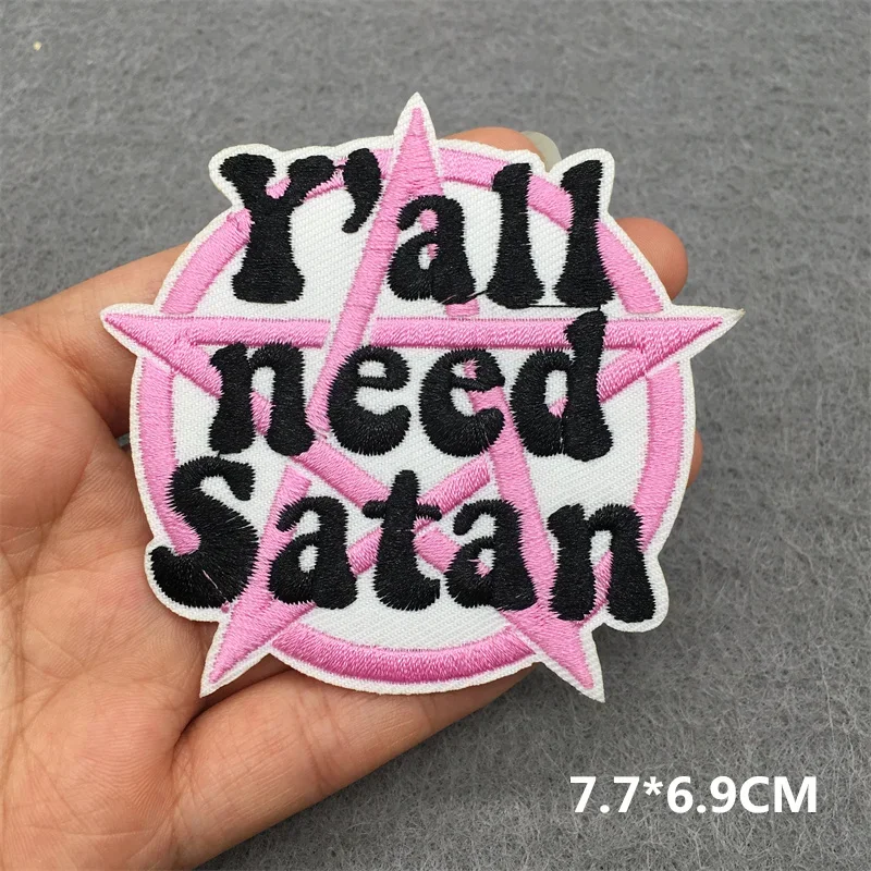 Punk Letters Stickers Iron On Patches For Clothing Thermoadhesive Patches Terrible Ghost Embroidery Patch On Clothes Badges DIY