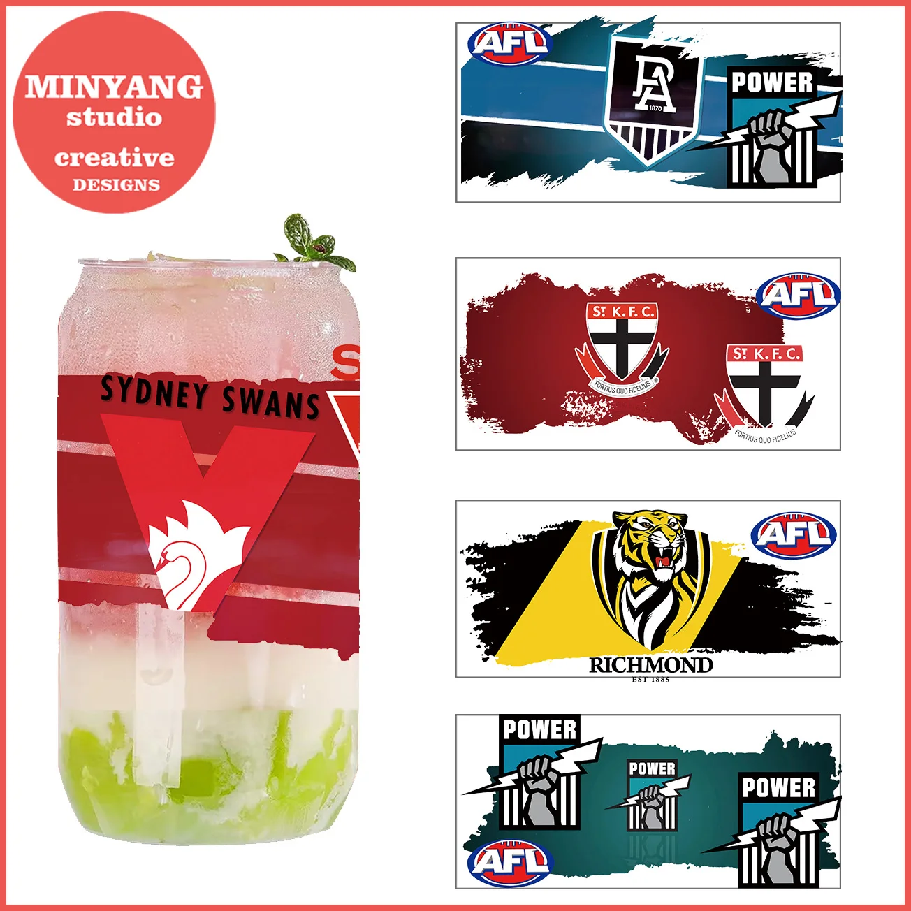 

5 sheets football team peel waterproof DIY Decals 3D transfers uvdtf crystal stickers 16oz uv dtf cup wraps for Libbey Glasses