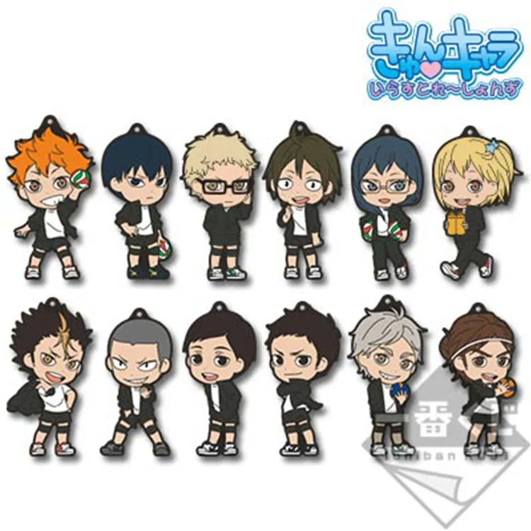 

Anime Haikyuu!! Oikawa Tooru Ryunosuke Tanaka Iwaizumi Hajime Rintaro Suna Cosplay Cartoon Rubber Pendant Charm Mascot Gift