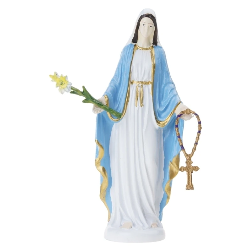 Catholic Statue Sculpture Virgins Mother Marys Statues Figurines Desktop Ornament Our Lady of Blesseds Mother Statues 37JD