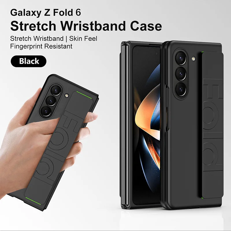 New Luxury Wrist Hand Strap Case For Samsung Galaxy Z Fold 6  5 4 3 2 Protective Cover Fundas Coque Capa Shell