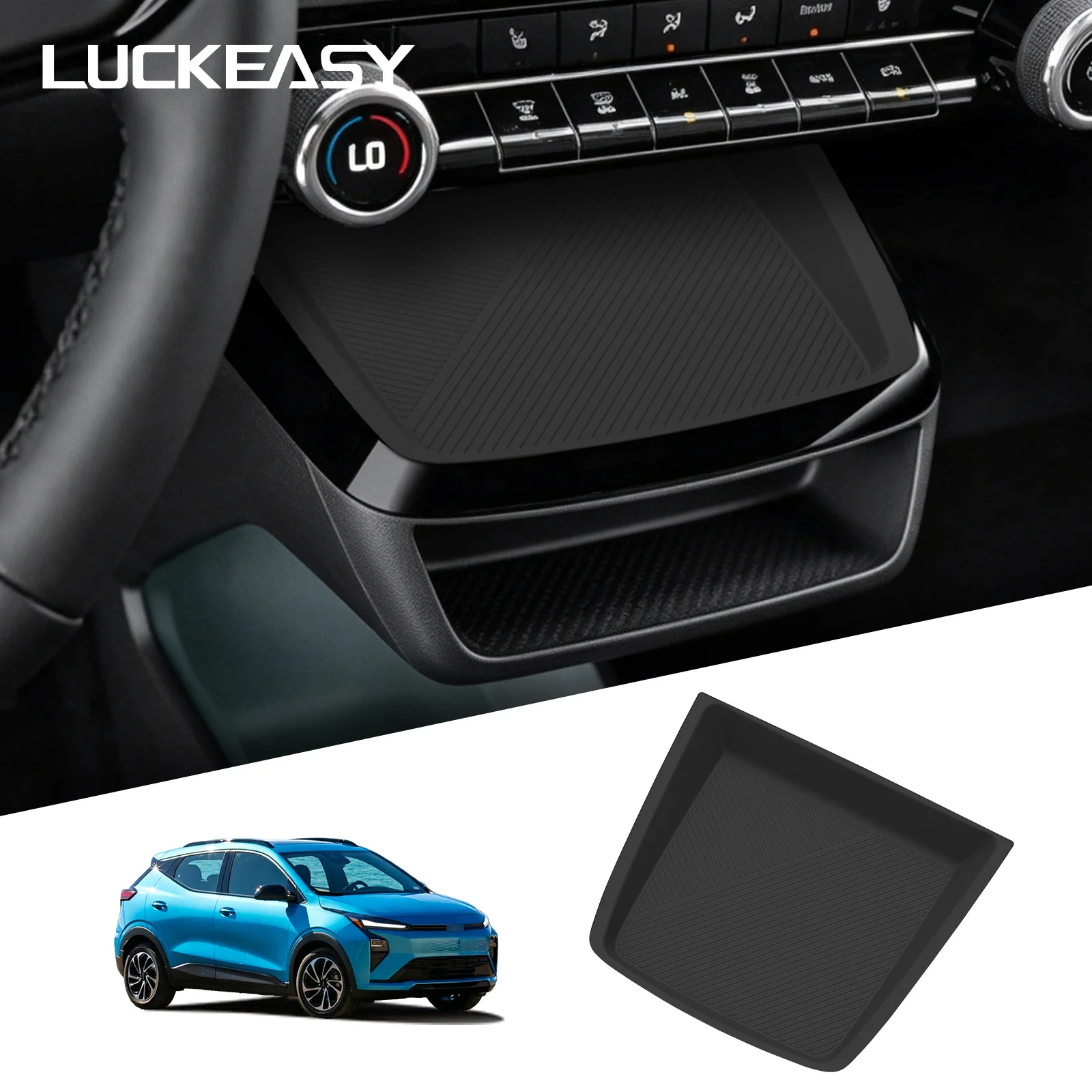 LUCKEASY für Chevy Bolt EV 2027 Kabelloses Ladepad Schutzmatte Innenraum-Zubehör Zentralsteuerung Auto-Telefon Rutschfeste Matte