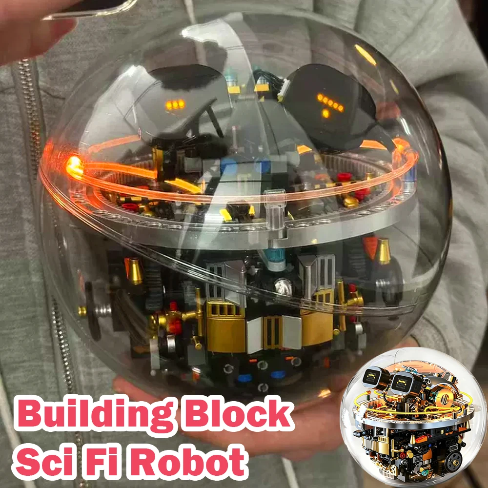 Sci Fi Robot Ball Building Blocks Programmable Remote Control Dynamic DIY Assembly Smart Electronic Brick Toys Gifts for Adult