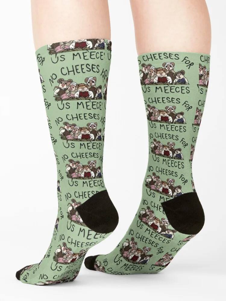 no cheeses for us meeces Socks Heating sock hip hop floral Soccer Designer Man Socks Women's