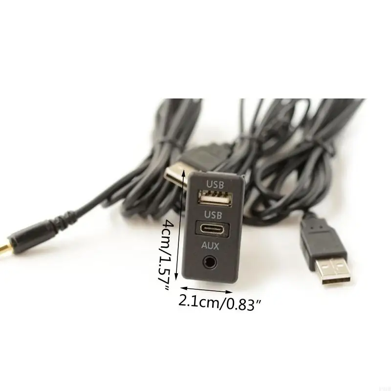 P9FD كابل لوحة تمديد لقارب السيارة مع واجهة USB من النوع C Aux