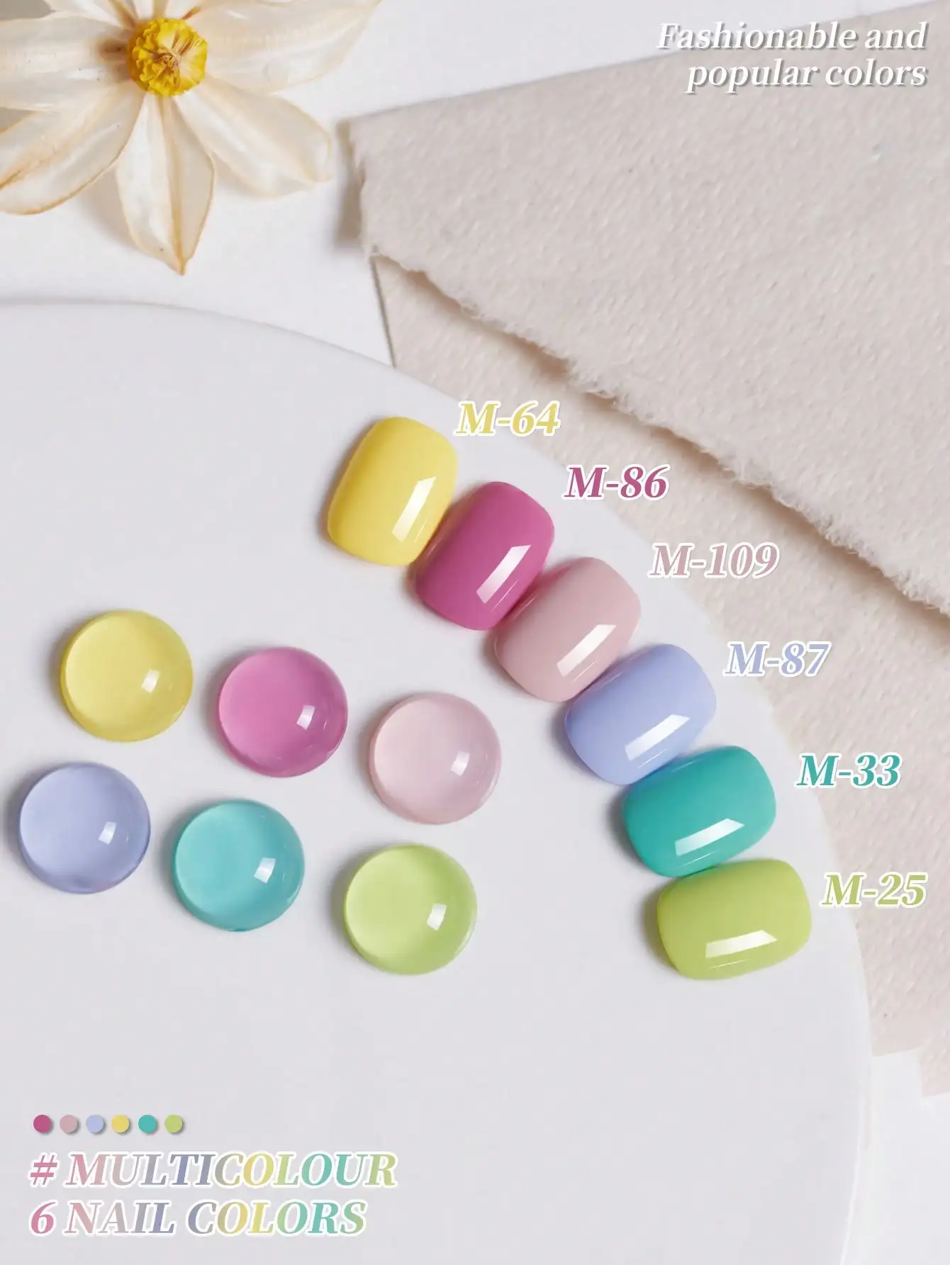 XEIJAYI 6 szt. Kolorowy Zestaw Żelowych Lakierów do Paznokci w Kolorach Cukierków, Żel do Paznokci UV LED do Zmazywania, Półtrwały Żel do Samodzielnego Wykonania w Salonie, Wysokiej Jakości Żel do Zdobienia Paznokci, Prezent dla Kobiet