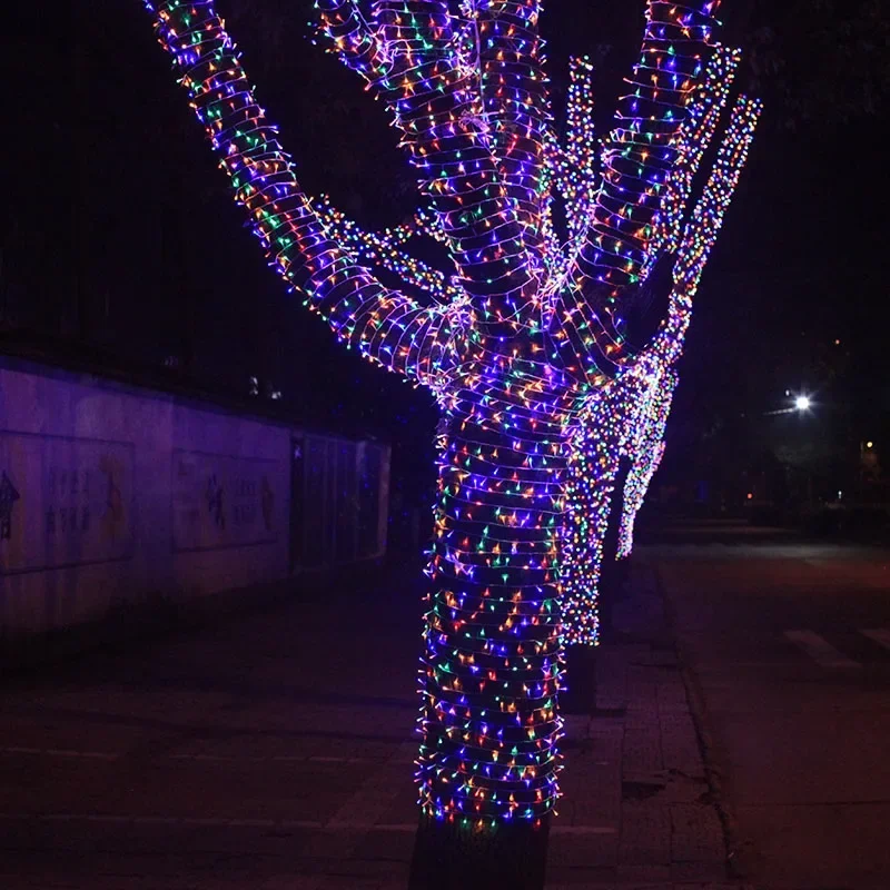 2024 decoración de árbol de Navidad 100M 800LED guirnalda de luces de cadena boda/fiesta luces de hadas 110V 220V lámpara led impermeable al aire libre