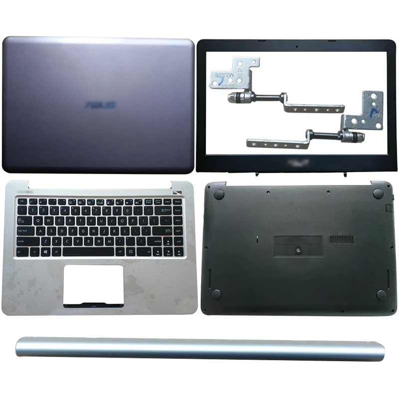 Perak untuk ASUS K401 A401L K401L K401U K401LB V405L Laptop LCD penutup belakang/Bezel depan/engsel/penutup engsel/sandaran/casing bawah