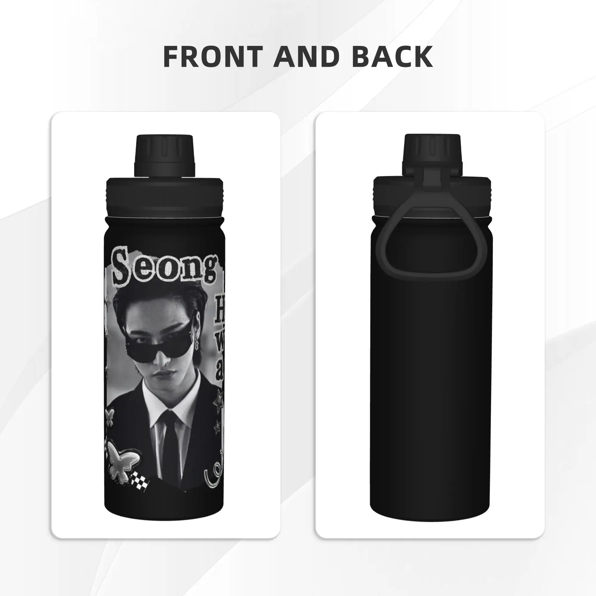 Kpop Boy Group A-Ateez Seonghwa 18OZ Sports Insulated Kettle  Thermal Cup Stainless Steel Double Wall Mug Hot Cold Drink