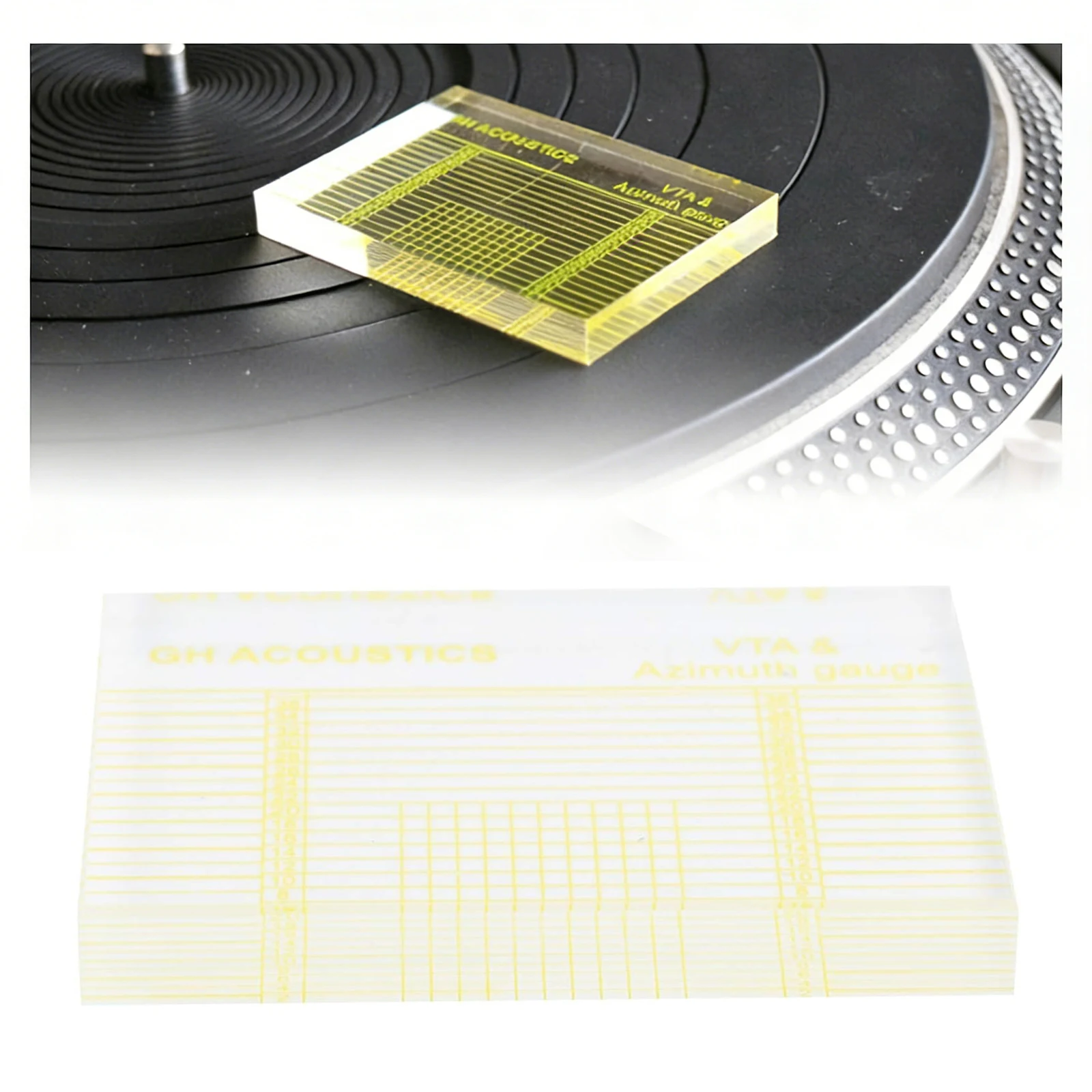 Phonograph VTA Azimuth Gauge with Clear Lines Turntable Stylus Scale Turntable VTA Azimuth Ruler for Hi-Fi Turntable Setup