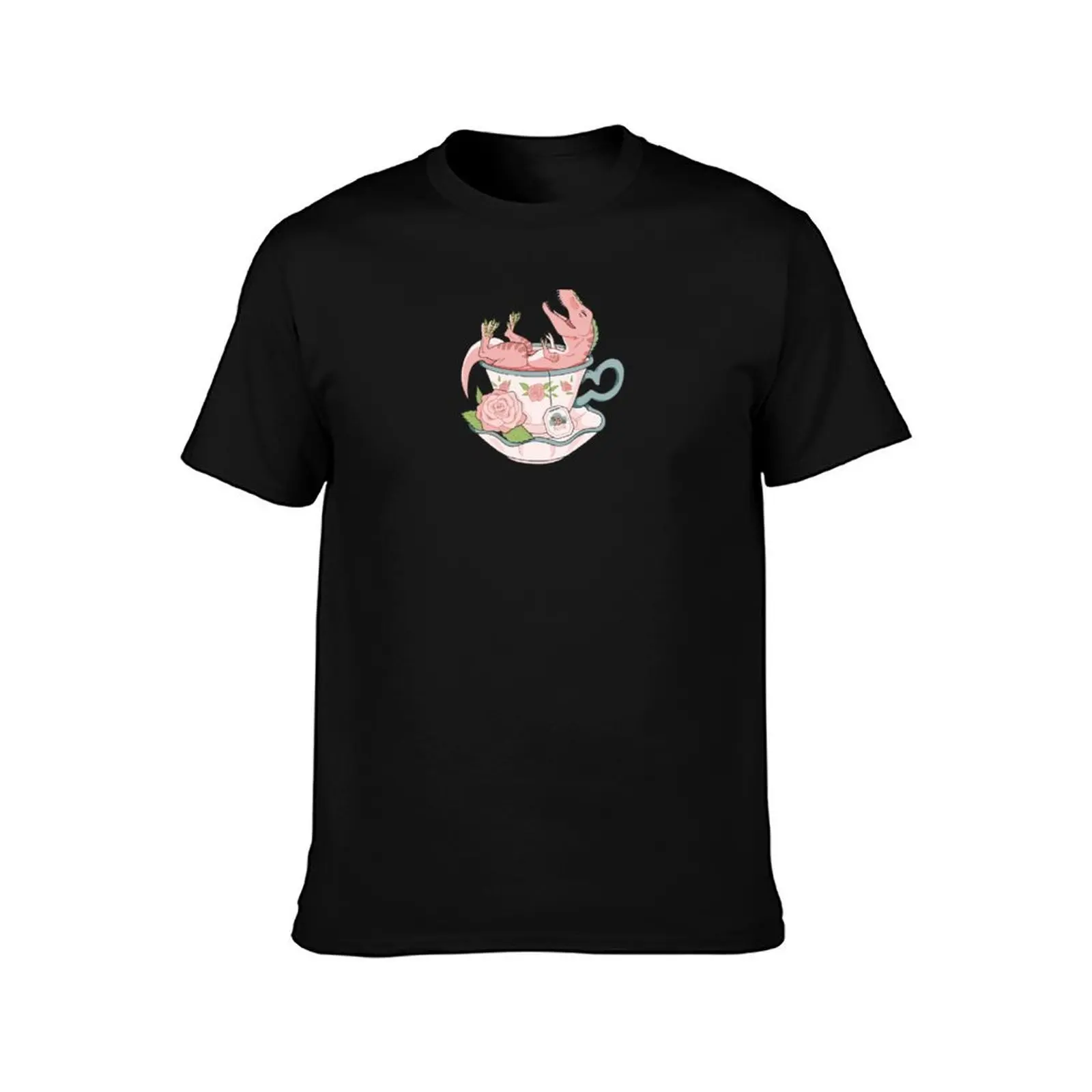 Teacup Dinos: Rose Tea Rex T-Shirt Tough Fabric Work Tee T-Shirt