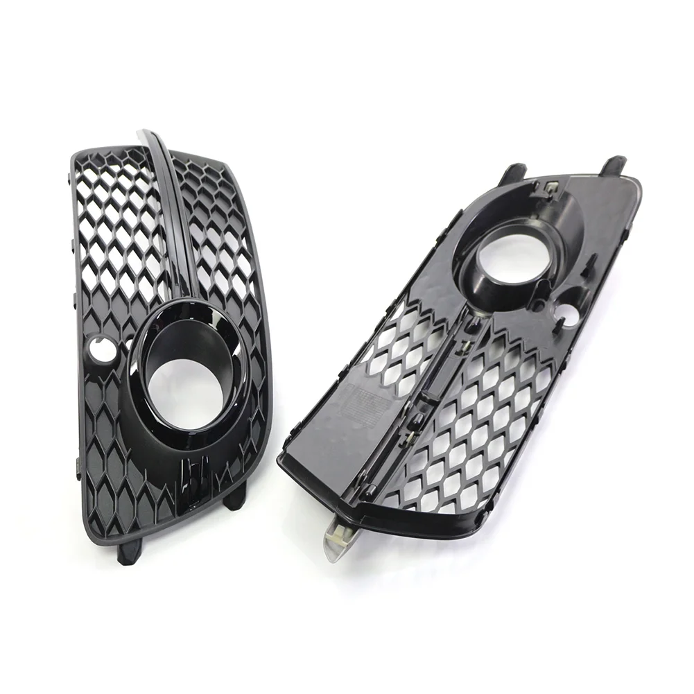 2x Black Car Front Bumper Fog Light Grill Grille Cover For Audi Q5 S-Line 2013 2014 2015 2016 2017 8R0807681S 8R0807682N