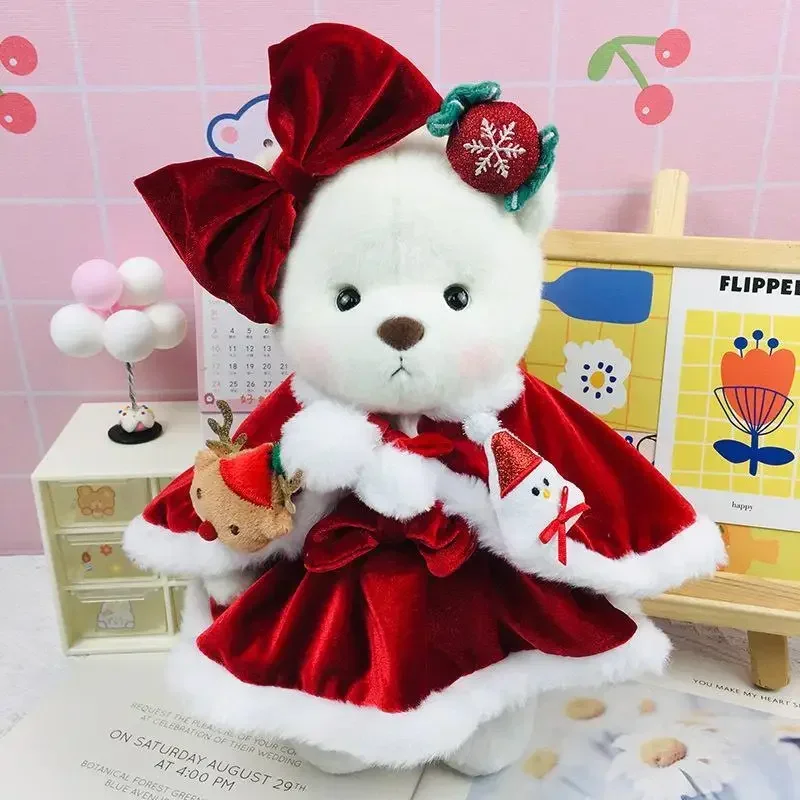 30cm Doll Clothes Kawaii Bear Handmade Christmas Skirt Suit Plush DIY Toy Dress Up Children Gift Cartoon Anime Accessories