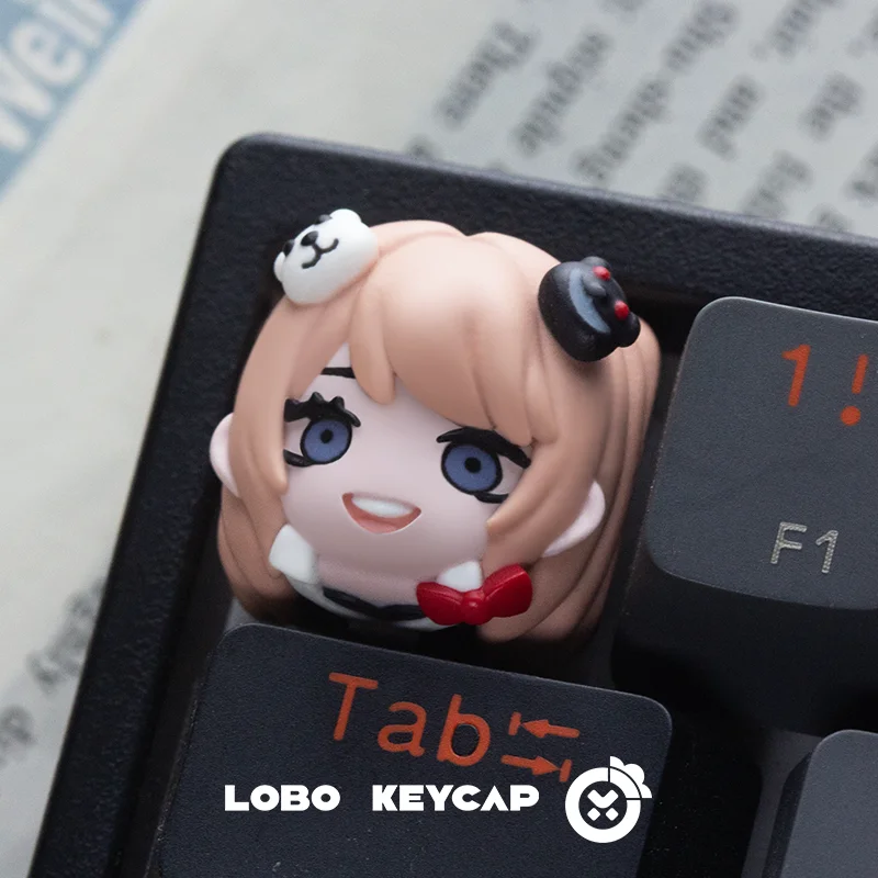 Lobo Danganronpa موضوع Keycap لطيف لوحة المفاتيح الميكانيكية الراتنج الكرز R4 الملف الشخصي مخصص لعبة مكتب أغطية المفاتيح المقتنيات الهدايا