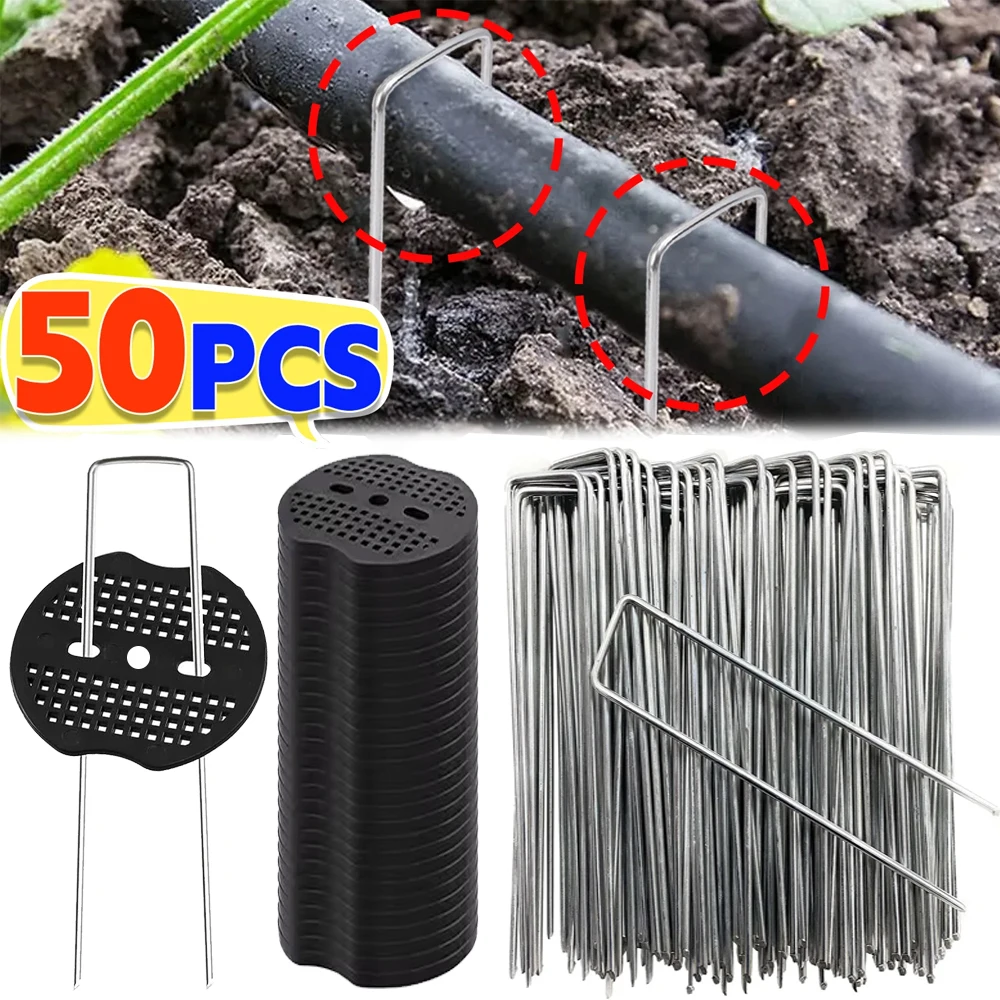 Landscape Staples Galvanized Greenhouse Steel Garden Stakes  for Holding Lawns Barrier Ground Nail
