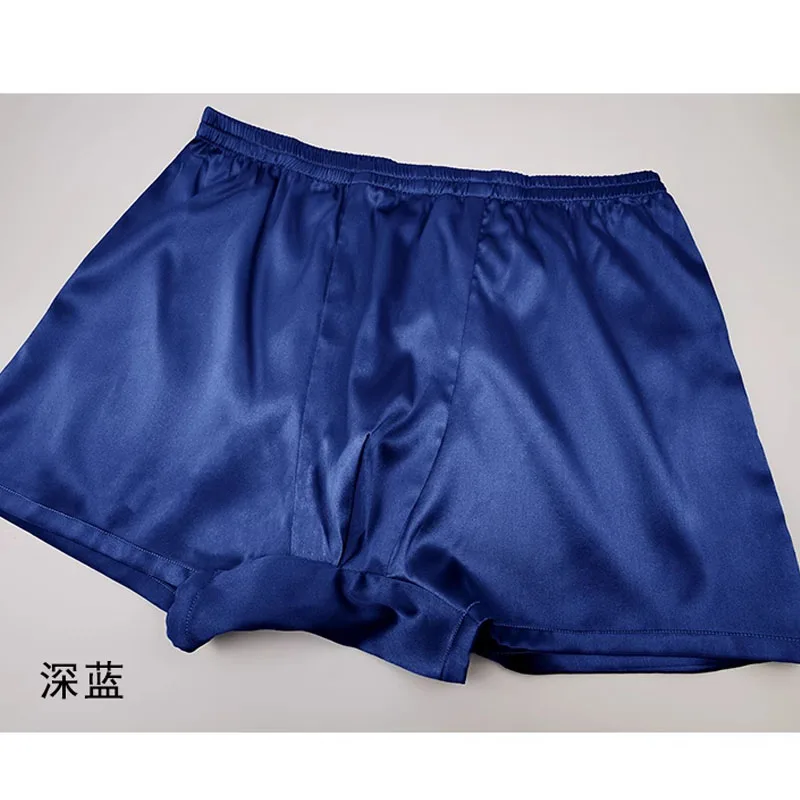 

Men's Silk Briefs 19 Mm Silk Glossy Silky Smooth Boxer Shorts Home Sleeping Pants Silk Convex Pouch Soft Comfortable Underwear
