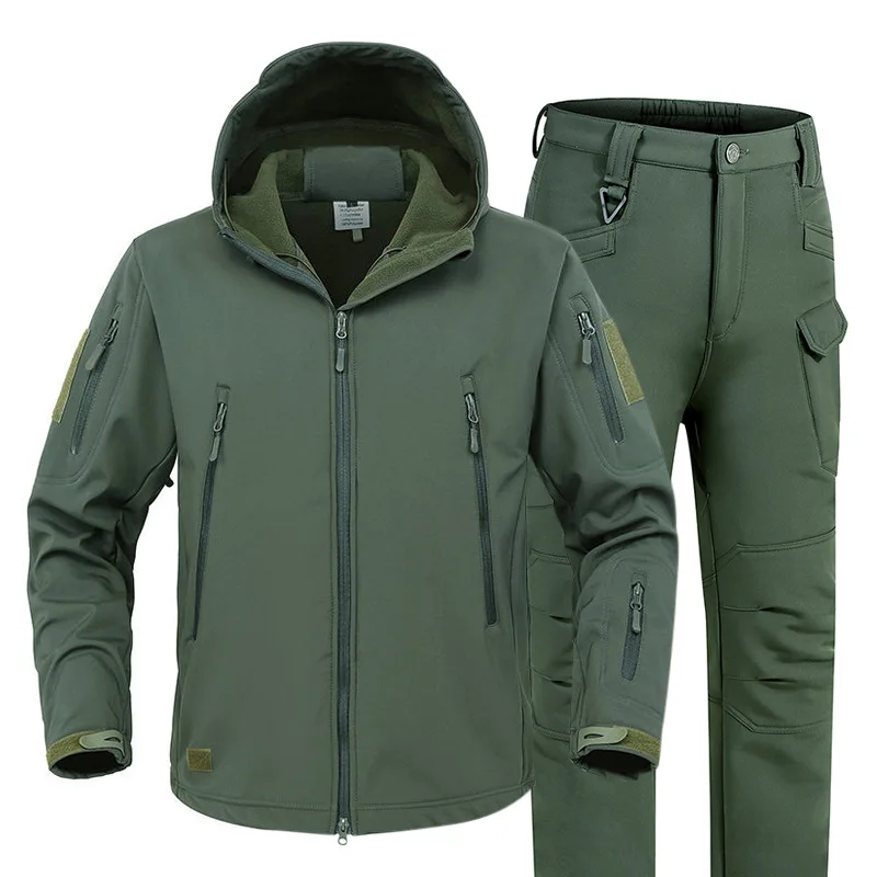 Outdoor Soft Shell Stormsuit Męski jesienno-zimowy pluszowy ciepły płaszcz Alpinizm Wodoodporny i wiatroszczelny kombinezon narciarski