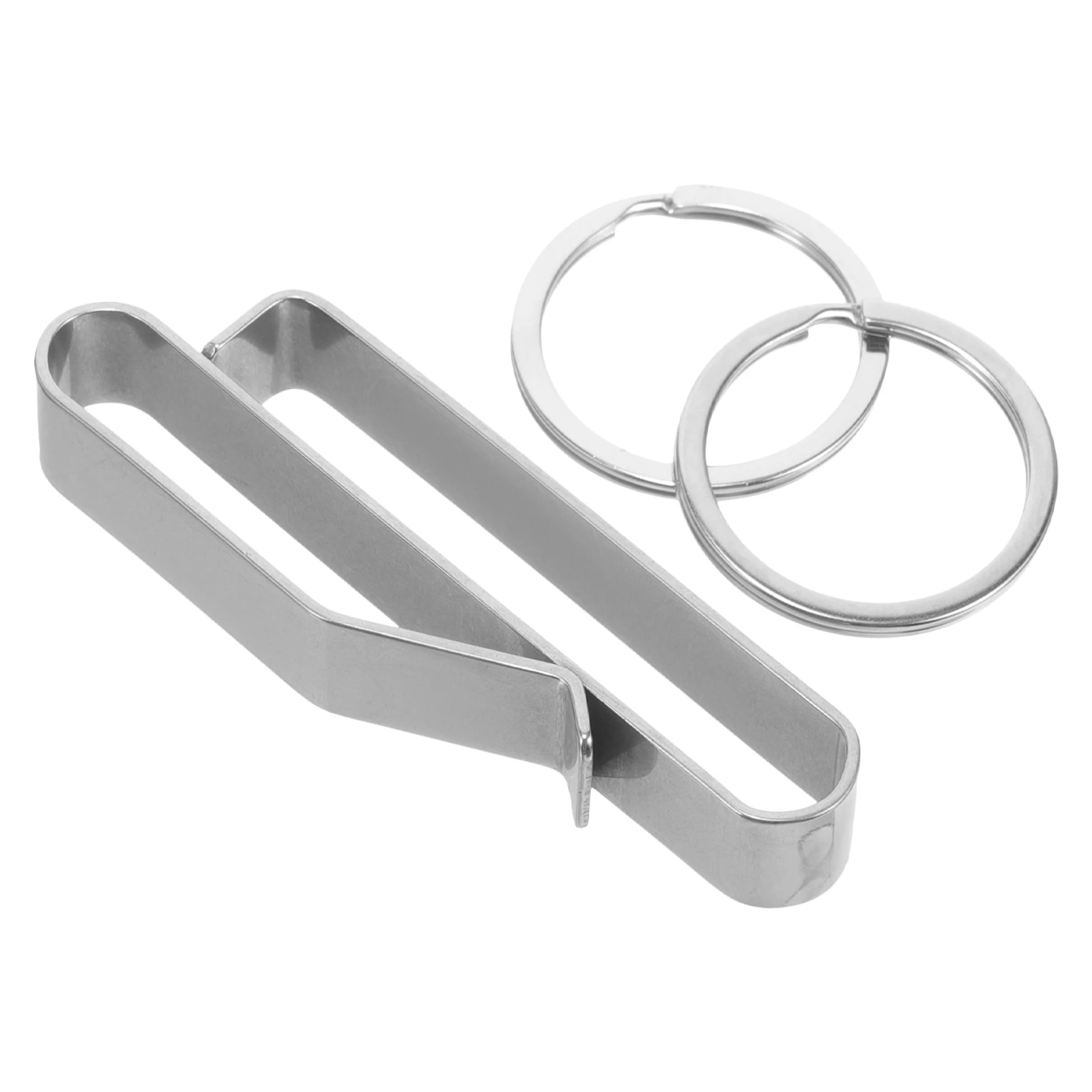 

2pcs Keychains Keyring for Men Belt Key Holder Silver Stainless Steel Durable Practical Outdoor Climbing Accessories