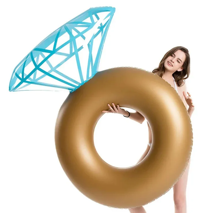 

55 Inches Pink Diamond Ring Pool Float Diamond Ring Float Bachelorette Party Decorations for Kids and Adults