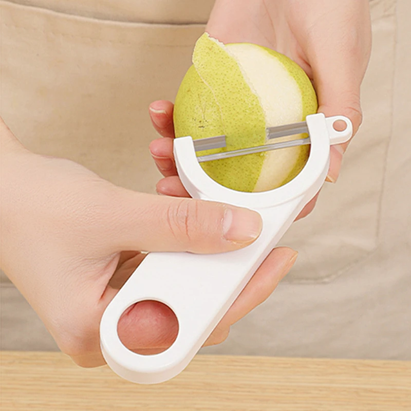 Stainless Steel Crooked Head Peeler Plastic Handle Fruit Melon Planer Multifunctional Apple Paring Knife Kitchen Accessories