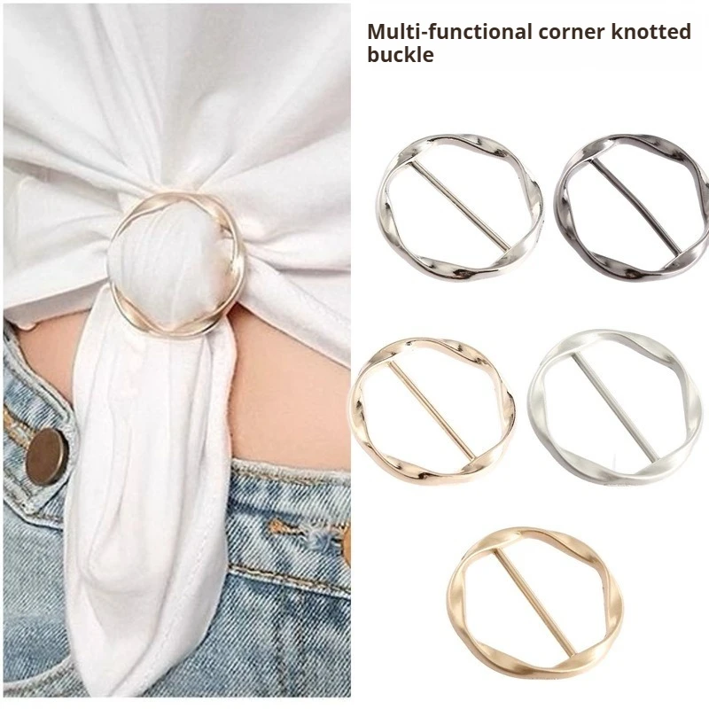 5 Peças de Fivelas de Metal Redondas e Versáteis para Roupas, Clipe de Gravata, Broche, Fivela de Cintura