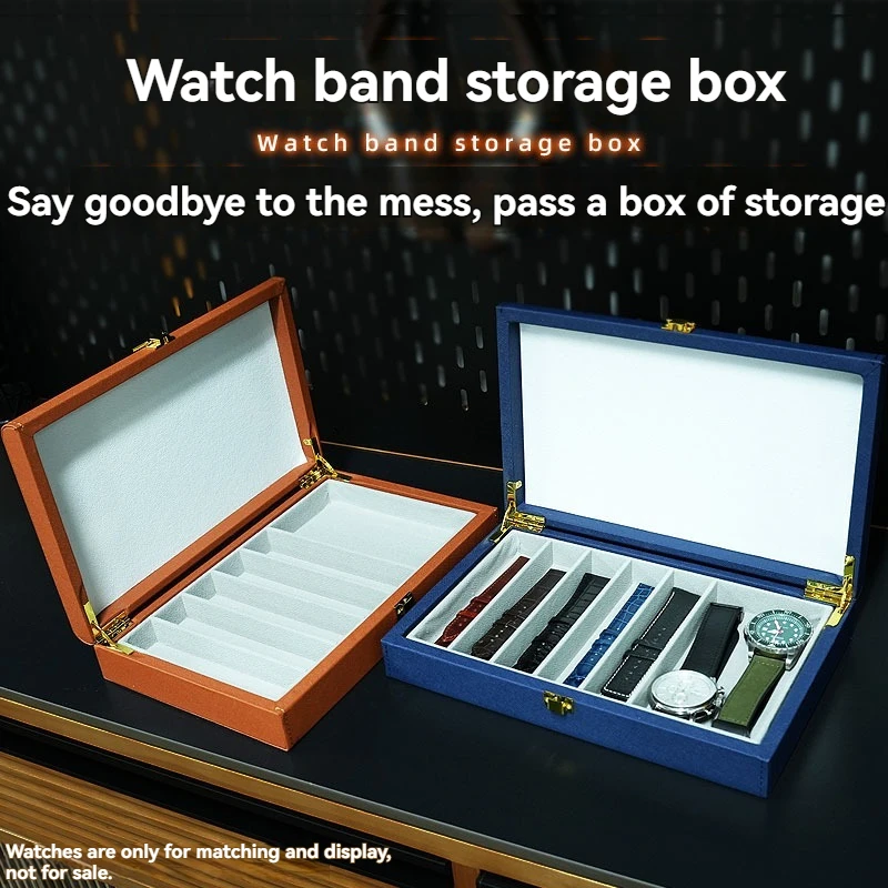 

Watch Band Cufflinks Box Luxury Jewelry Ring Gift Boxes High Quality Watch Strap PU Leather Storage Box Case Brown 27*17*5cm