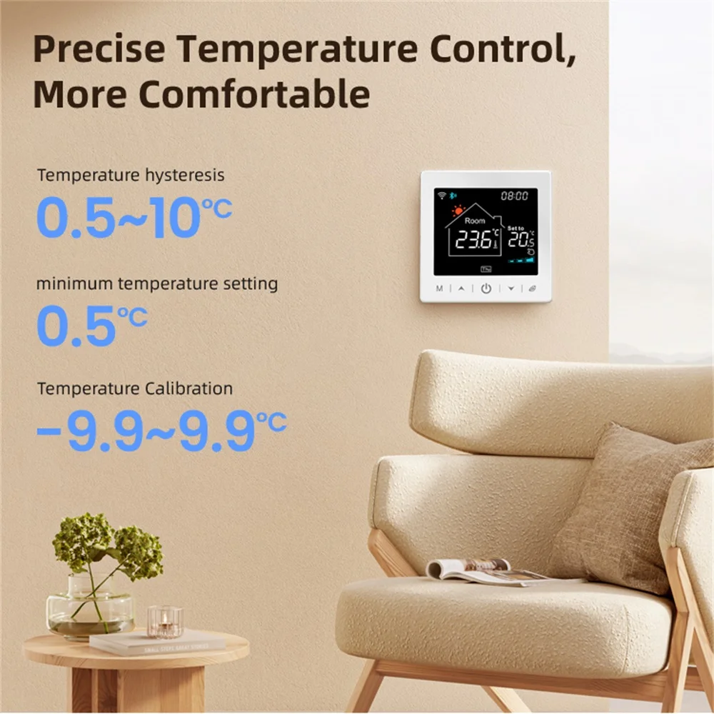 Tuya WIFI Wireless Thermostat With Bracket Programmable Temperature Controller For WaterHeating/Gas/Boiler Support Voice Control