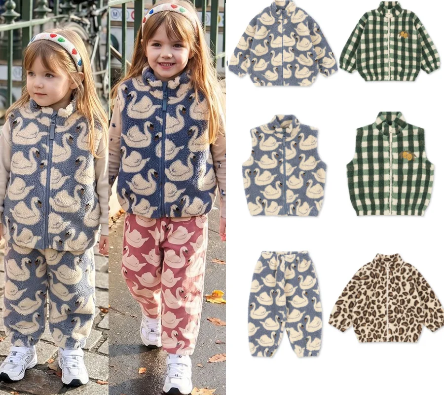 Children's Jacket 2026 Winter New Fashion Thickened Warm Boys and Girls Cotton Clothes Long Pants Cotton Windproof Outside Vest