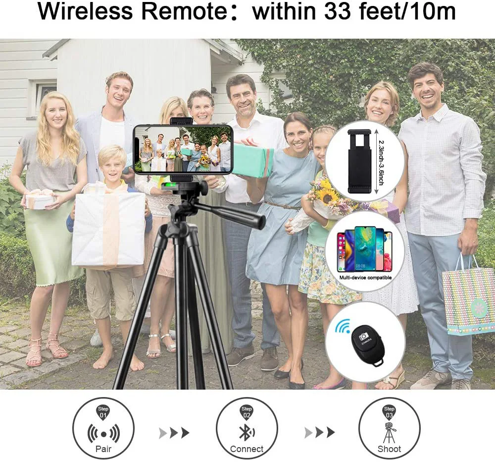 

Подставка-штатив для камеры смартфона с Bluetooth-пультом дистанционного управления, держатель для телефона, легкая универсальная фотография для телефона DSLR
