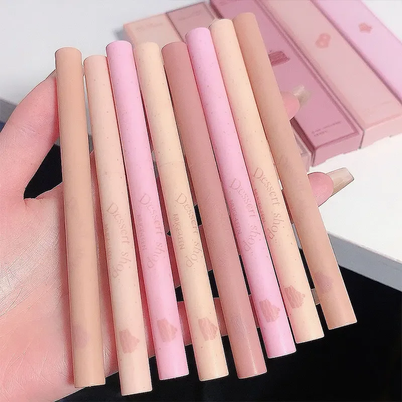 Lápis labial fosco 5 cores, à prova d'água, batom natural, nude, rosa, para contorno dos lábios, maquiagem de contorno