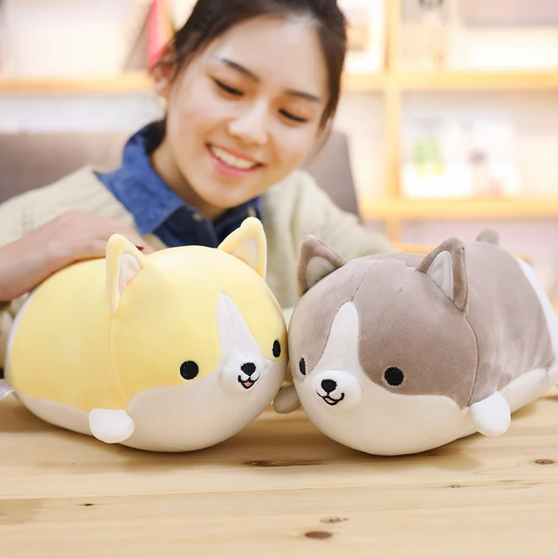 30cm Kawaii Corgi pluszowy pies zabawka wypchana miękka słodka poduszka dla szczeniaka lalka uspokajająca zabawki dla dzieci dziewczynki prezent