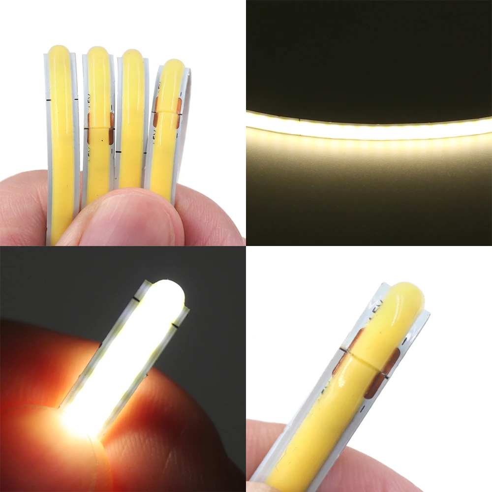 Imagem -06 - Usb Cob Led Strip com Fita Adesiva Flexível Corda Night Lamp tv Backlight Home Liner Iluminação 5v 320led por m 5v