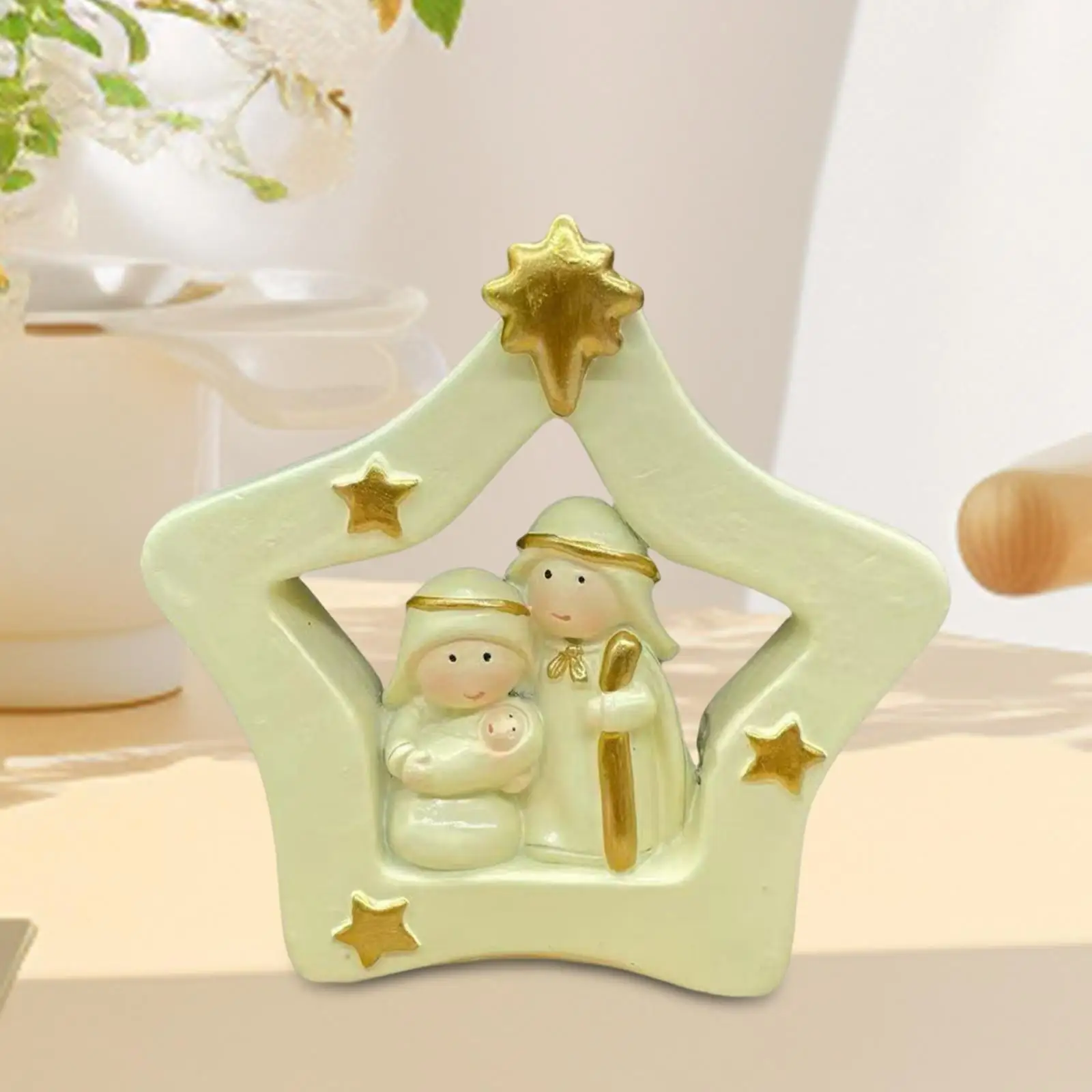 Miniature Nativity Scene Set Small Christmas Nativity Figurine Decoration Religious Gift for Indoor Outdoor Xmas Festival