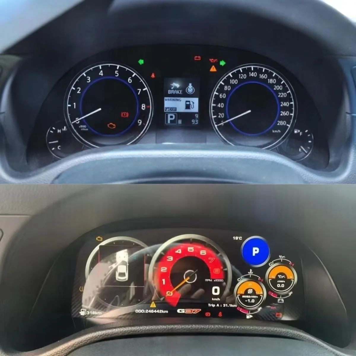2026 Upgrade Digital Dashboard For Infiniti G37 G35 G25 G37S Q60 2007-2013 LCD Instrument Cluster Speedometer Virtual Cockpit