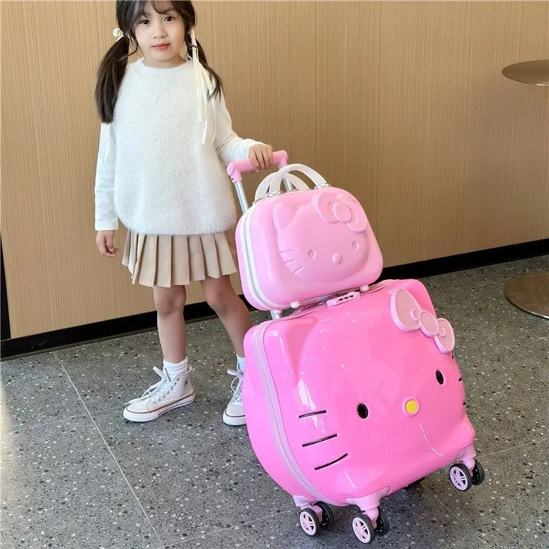 Hello Kitty girl sweet and cute cartoon fashion versatile lightweight large capacity storage universal wheel trolley suitcase