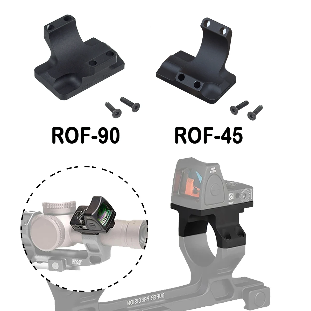 Tactical RMR Scope Metal Side Sight Offset Optic Mount Red Dot Alloy Fixed Bracket Hunt Holographic Rifle Accessory 25.4mm 30mm