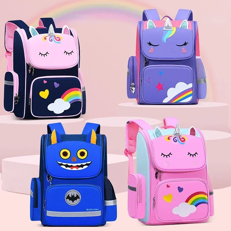 

2024 New Large Schoolbag Cute Student School Backpack Cartoon Unicorn Bagpack Primary School Book Bags for Teenage Girls Kids