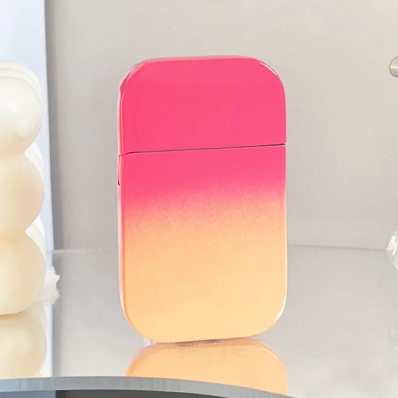 Personalized Direct Red Flame Windproof Cigarette Lighter, Innovative Candy Color Gas Lighter, Cute Cigarette Accessories, Gift