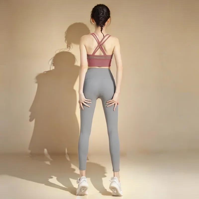 

Skin Leggings Women Gym Stretch Pantalones Spring Shiny Black Ladies Large Size Simple Daily Ribbed Frosted Water Wash Pockets