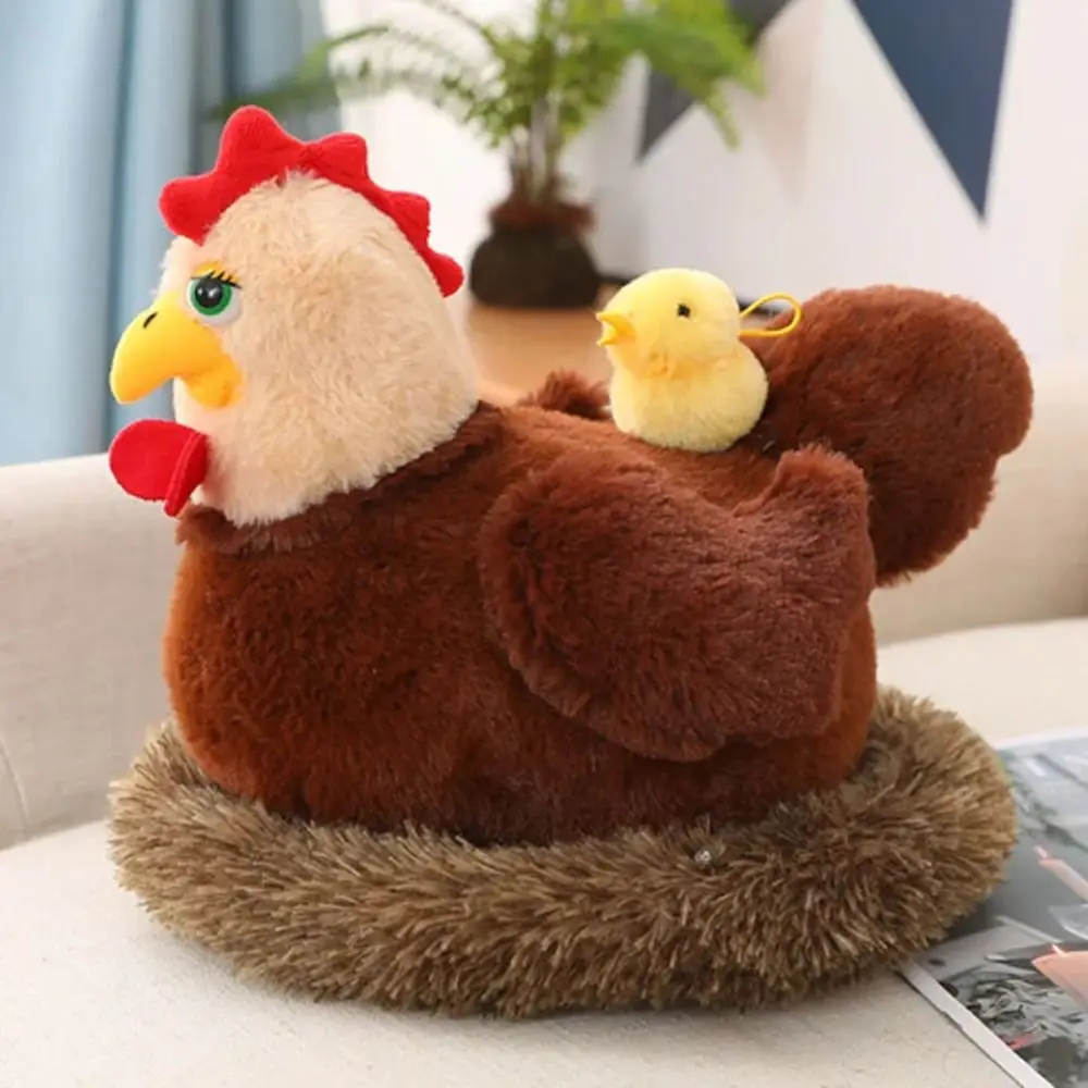 Simulation Hen Plush Chicken Toy Funny Cute Hen Shape Plush Toy Yellow Soft Chick Family Plush Toys Baby