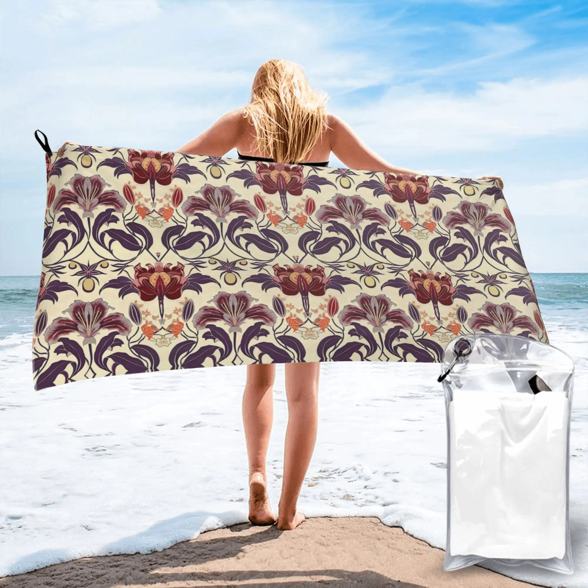 William Morris Bullerswood  Beach Towel Soft Microfiber Quick Dry Absorbent Quick Towels For Yoga