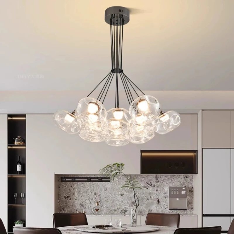 

Nordic Home Decoration Glass Ball Pendant Lamp Suitable for Living Room Kitchen Board Chandelier Indoor Lighting Hanging Fixture