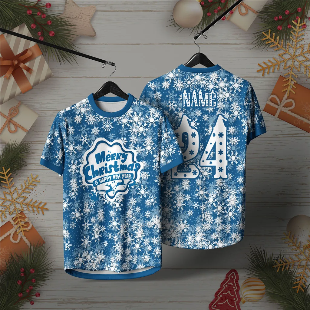 

Merry Christmas T-shirts for Men and Women, Fun Christmas Trees, Reindeer, Fully Sublimated 3D Printed