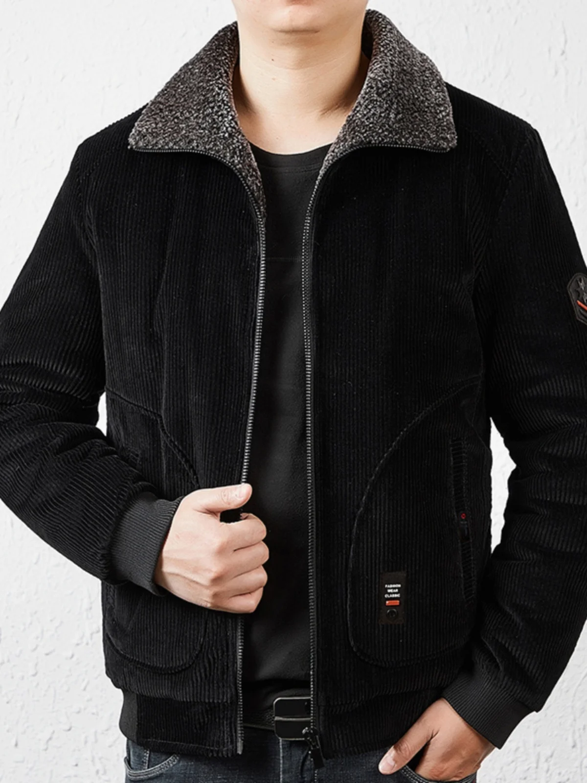 

Мужская модная универсальная рабочая куртка с капюшоном, ветрозащитная теплая зимняя верхняя одежда из вельвета, повседневная современная стильная модель