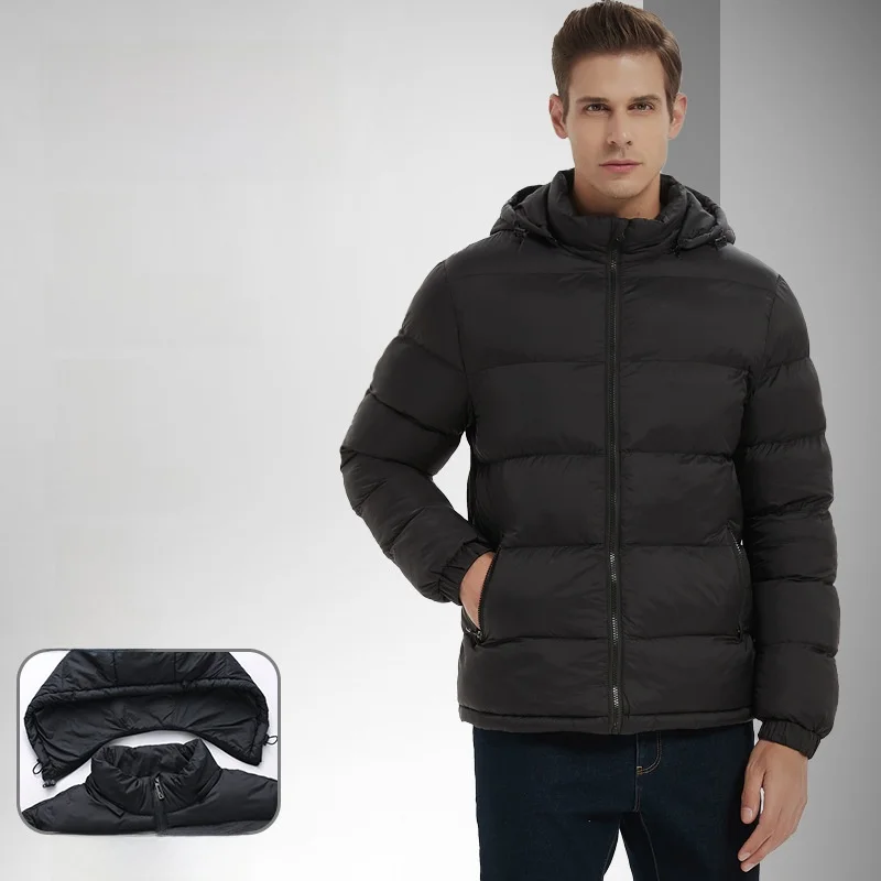 

Зимняя теплая хлопковая куртка с отстегивающимся капюшоном, модная городская нейлоновая верхняя одежда, длинная утепленная куртка для мужчин и женщин