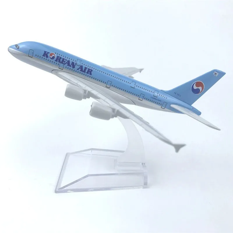 

16cm 1/400 Scale Model Planes A380 Korean Airways Metal Diecast Airplane Toy Simulation Aircraft Models Hobbies Collectible